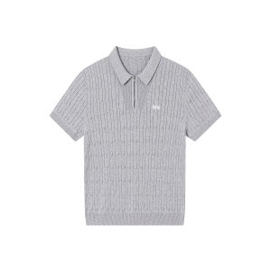 FORNINES | Half Zip Stand Collar Cotton Polo Shirt for Couples Summer
