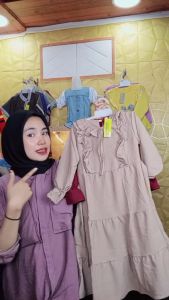 Baju Gamis Anak Perempuan 2024 Terbaru & Terkini 2-10 Tahun Gamis Crincle