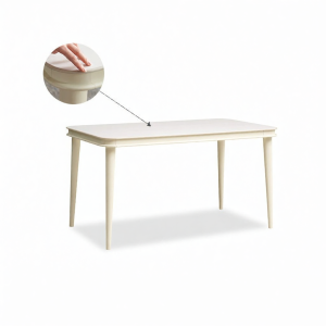 YUANSHI YUANSU | Cream White Solid Wood & Ceramic Table Small Home