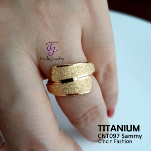 Cincin Titanium Sammy Pasir Model Elegan Fashionable Awet Anti Luntur Perhiasan Fashion Import Kualitas Premium cnt097