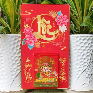 Lịch 2026 lịch treo tường Lộc 34x60cm bọc viền vàng kèm bloc 14.5x20.5cm (L2)