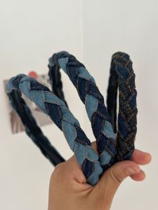 Denim Twist Braid Headband Female Headband Hair Fixer Card Hair Tie Headdress Hairband Head Hoop 2023 Internet Hot New Hair Fixer