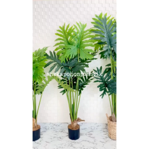 Pohon Daun Artificial Tanaman Hias Daun Jari Jari Variasi T120 T140 T160 Latex + Cover Eceng Gondok Handle Hiasan Rumah Cafe Kantor Dekorasi Ruangan Aesthetic