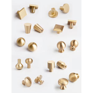 MONOI Modern simple solid brass gold cabinet drawer handle brass home handle shoe cabinet wardrobe door single hole handle