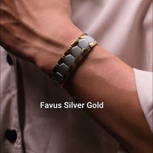 Racabel Favus Silver Emas - Gelang Magnet Terapi Kesehatan Original Untuk Pria dan Wanita