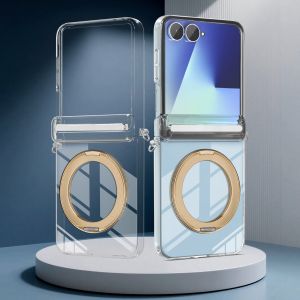 Ốp Điện Thoại Xoay Trong Suốt Dành Cho Samsung Galaxy Flip 6/7/8/Flip7 FE Bảo Vệ Bản Lề Magsafe Tương Thích Sạc Không Dây
