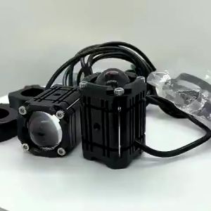 【Free Saklar】Lampu Tembak Sorot Led Laser 4 Mode Cahaya High Low Putih Kuning Super Terang Plus Devil Eye Merah Plus Saklar Universal