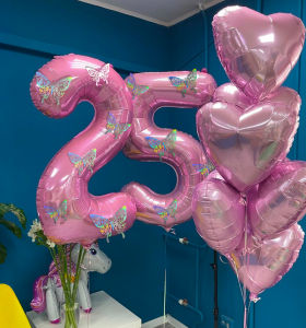 Pink butterfly aluminum foil balloon set dreamy and sweet pink balloons suitable for girls birthdays and anniversaries
