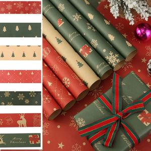 Christmas Gifts Wrapping Paper Handmade DIY Craft Paper for Gifts Boxes Flowers Bouquet Packaging Paper Xmas Wedding Party Decor