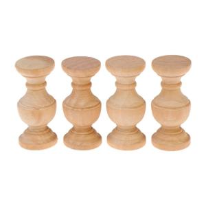 EELHOE | 4pcs Small Bridge Solid Wood Balusters For Home Decor Craft Projects Furniture Stabilizers Wood Crafts Dining