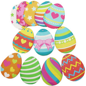 (12 cái/gói) 8*6cm phục sinh bằng gỗ phục sinh trứng trang trí gỗ tự nhiên chip đồ trang trí tiệc tại gia Cờ Treo bầu không khí tự làm