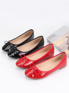 Comfortable round Toe Butterfly Knot Flat Shoes Fashionable Casual Driving Womens Single Shoes Slip-On Rubber Outsole