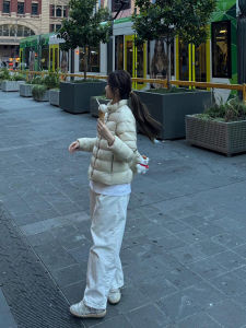 High Waist Wide Leg White Denim Jeans Womens Lazy Style Spring Season Small Size Parkyeon Brand Long Pants Pure Color