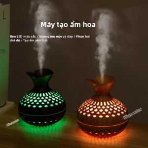 Máy Tạo Độ Ẩm USB Vân Gỗ 300ml Máy Khuếch Tán Hương Thơm Máy Phun Siêu Âm Dụng Cụ Dưỡng Ẩm Để Bàn Có Chức Năng Bảo Vệ Khi Thiếu Nước
