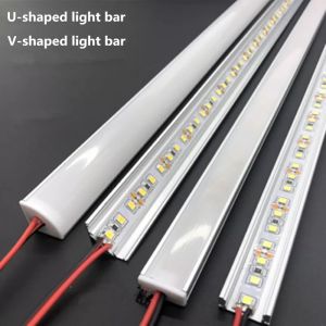 1-10 PCS LED Rigid Strip DC12V 50CM 20 Inch SMD5730 36LEDs U/V-Shaped Flat LED Aluminum Channel Rigid Strip for Indoor Lighting