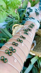 lắc tay nữ bạc mix charm như ý nguyện ngọc cẩm thạch tự nhiên trang sức nữ trang trang sức phong thuỷ thiết kế đủ hoá đơn thẻ bảo hành