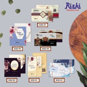 Blangko Undangan Nikah atau Kertas Undangan Pernikahan Isi 50 pcs Merek Rizki 59 Bisa Untuk Khitan dan Pernikahan dengan Bahan BC Terbaik Harga Termurah Gratis File Setting