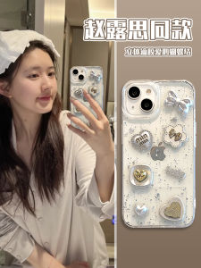 iPhone 16 pro Max Phone Case Womens Style Drip Glue Butterfly Knot Anti-Fall High-Quality Silicone Protective Cover for Apple