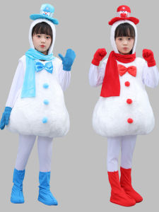 Childrens Performance Costume Snowman Dance Outfit Baby Snow White Thickened Polyester Breathable Elastic Cuff Sleeve