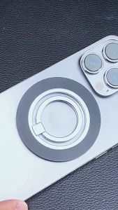 Magnetic Phone Grip Magnetic Phone Holder Stand Finger Ring Metal Fold Portable Magnetic Phone Accessories