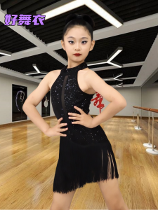 Latin Dance Wear Children 2024 New Arrival Spring and Summer Exercise Clothing Fancy Girl Training Suit Performance Tassel Dress