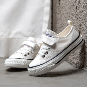 Labixiaoxing Childrens Shoes Kids Canvas Shoes Low-Top Sneakers Boys White Shoes Girl Breathable Shoes 2024 Spring
