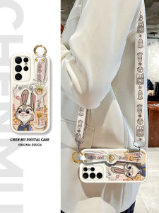 Cute Judy Nick Galaxy S25 Phone Case Womens New Style Silicone Strap Crossbody Neck Strap Wristband Holder Anti-Fall Protection Cover