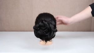 Synthetic Wig Messy Short Curly Hair Bun Doughnut Claw Clip Womens Wig Hair Bun