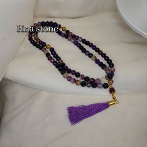TASBIH BATU KECUBUNG UNGU 8MM 99 BUTIR+LAFADZ ALLAH