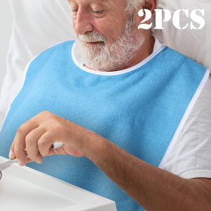 1/2pcs Adjustable Adult Bib Machine Washable for Elderly Adults to Prevent Drooling and Spills Adult Bibs for Eating Nursing Bib