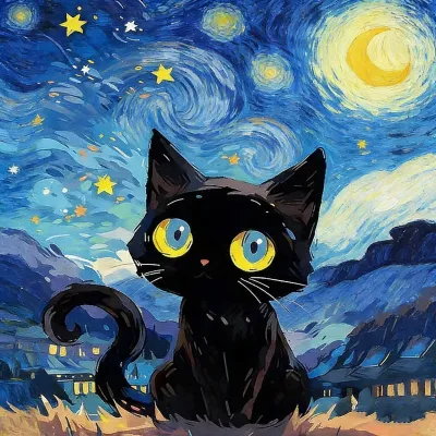 HUACAN Painting By Numbers For Adults Cat Animal Coloring By Numbers Starry Sky Landscape Fantasy HandPainted Kits Home Decor