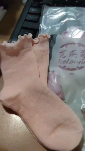 ET05 Kaos kaki bayi & anak kecil tipis model renda ruffle brokat warna polos panjang sebetis cute umur 0-3 tahun - newborn baby girls sock kids socks