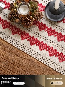 French Style Cotton Linen Table Flag Party Decoration Weaving Tassel Heat Resistant Table Mat Photo Background Cloth