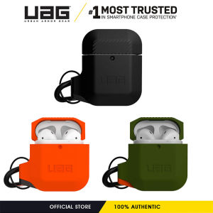UAG Compatible with AirPods 1st Gen & 2nd Gen & 3rd Gen / AirPods PRO Full-Body Protective Rugged Water Resistant Soft-Touch Silicone Case with Detachable Carabiner | Authentic Original