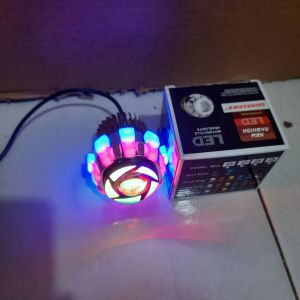 Lampu Led Projie Rainbow Mini Utama Motor Mobil 25 inch Model Ubur-Ubur Projector 3 Mode AE-DE Running FlashUniversal