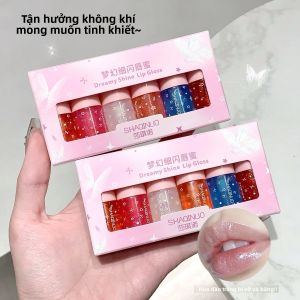 Bộ Son Dưỡng Bóng Môi Lấp Lánh - 6 Màu Sắc Đậm Nét Lâu Trôi Son Bóng Dễ Thương Cho Đôi Môi Mịn Màng Bóng Mượt
