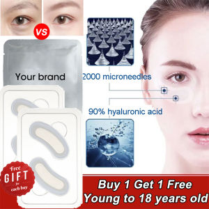 Buy 1 Get 1 Free+COD Hyaluronic Acid Microneedle Eye Patches Mask For Anti Wrinkle Aging Dark Circles Moisturizing Under Eye Gel Pads Skin Care