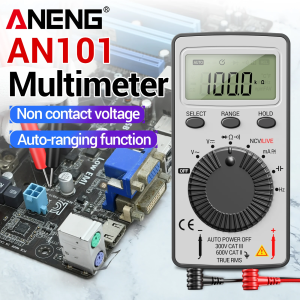 ANENG | ANENG AN101 Mini Digital Multimeter Pocket Auto Range NCV Live Wire Detector Multifunction AC/DC Voltage Current Resistor