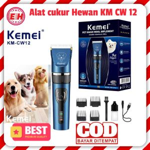 Alat Cukur Rambut Pet Clipper KM CW 12 Bulu Hewan Anjing Kucing Kelinci Rechargeable Mesin Pemotong Bulu Elektrik Cukuran Kemei KM