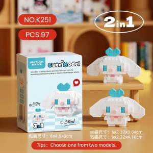 Cute Model 2in1 Building Blocks Kuromi Melody Cinnamoroll
