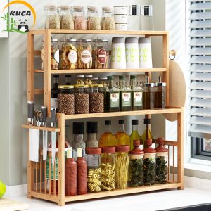 KUCA Kệ gia vị 100% gỗ cao su tự nhiênBền bỉ chống lại sự ăn mòn