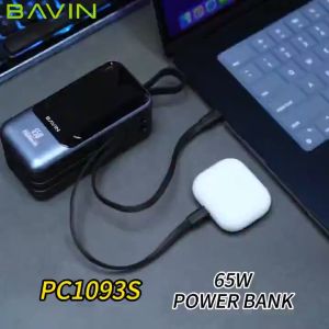 BAVIN PC1093 20000mAh 65W Fast Charging Powerbank w/ USB & Type-C Ports Input & Output Supports Laptop & Smartphones