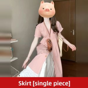 SENWA | Elegant French Pink Long Dress