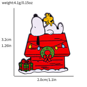 Bandai | 1pcs Cute Puppy Christmas Enamel Brooch White Puppy Animal Brooch Suit Lapel Pin Backpack Hat Accessory