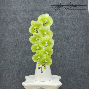 Hoa Lan cánh cao su non 9 bông thân đốm Trang Trí Nhà Cửa Hàng Văn Phòng Sự Kiện. Hoa Lụa Decor