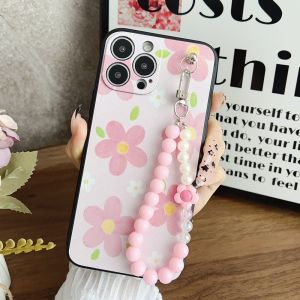 HP-90 Tali Lanyard Hp Manik Bunga Warna Pastel Gantungan Hape PhoneCharm PhoneStrap Fashion Korea Lucu