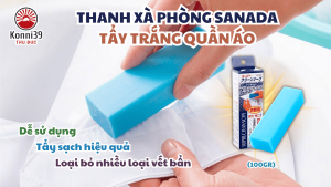 THANH XÀ PHÒNG TẨY TRẮNG QUẦN ÁO SANADA (100GR) - GIÚP LOẠI BỎ VẾT BẨN CỔ ÁO CỔ TAY ÁO