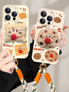 Creative Silicone Phone Case for  15Pro Max 16 Anti-Fall Full Cover Lens Protection with Lanyard Female Style Protective Shell