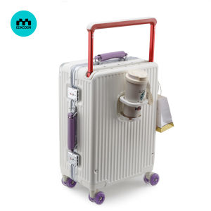 Aluminum Frame Luggage Thickened 20-Inch Carry-On Travel Suitcase for Men And Women with Ice Skating Wheels And Pull Rod