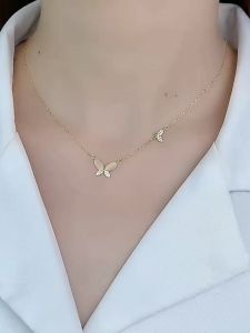Kalung Titanium Wanita Kupu-kupu Terbaru Kalung Titanium Anti Karat Tidak Luntur